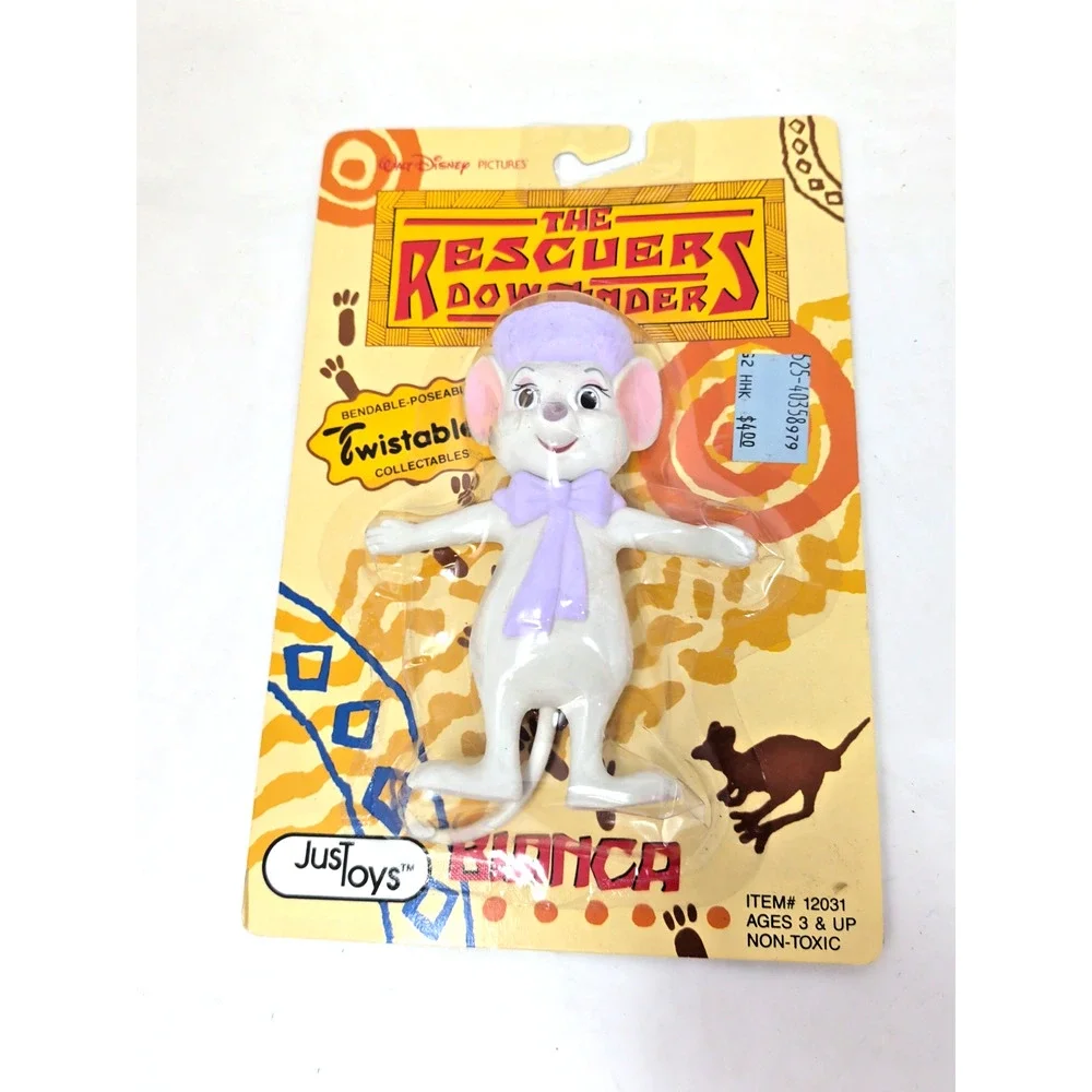 3 THE RESCUERS DOWN UNDER BERNARD JAKE BIANCA FIGURES JUST TOYS 1990 NEW DISNEY